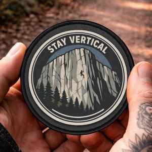 Accessories: Yosemite Patch - “Stay Vertical” Iron-On Badge for Backpacks, Jackets & Gear