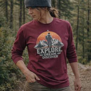 Organic Long Sleeve Adventure Tee Organic Cotton Long Sleeve for Hiking & Everyday Wear