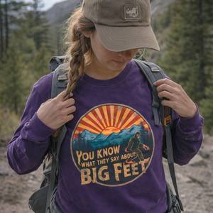 Bigfoot Hiking Long Sleeve Tee - Sasquatch Long Sleeve Shirt for Hiking & Trail Wear