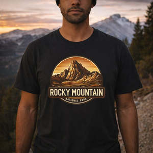 National Park Tees: Longs Peak Rocky Mountain Hiking Tee | Eco-Friendly Colorado Adventure Shirt