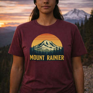 National Park Tees: Mount Rainier Hiking Tee | Iconic National Park Shirt for Real Trail People