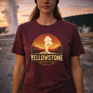 National Park Tees: Yellowstone Old Faithful Shirt | Iconic National Park Hiking Tee