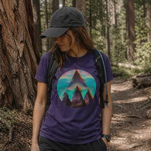 Eco Womens Tees: Minimalist Hiking T Shirt - Lightweight Organic Tee for Simple, Everyday Wear (Fusion)