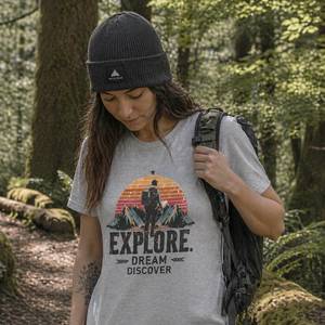 Eco Womens Tees: Womens Organic Hiking T Shirt - Lightweight Breathable Cotton Tee for All-Day Comfort