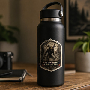 Cryptid Stickers Urban Legend Decals: Skinwalker Sticker - “Don’t Whistle. It Whistles Back.”