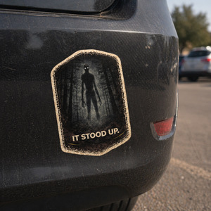 Creepy Forest Sticker - Cryptid Horror Decal for Outdoor Gear