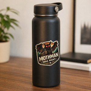 Cryptid Stickers Urban Legend Decals: Retro Mothman Sticker - “Mothman Was Right” Retro Vinyl Decal