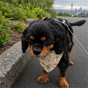Outdoor Pet Gear: Alpine Bloom Dog Bandana - Clip-On Floral Pet Bandana for Trail Dogs