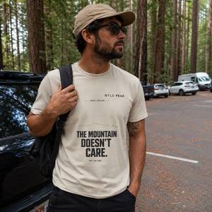 The Mountain Doesn’t Care Tee - Minimal Alpine Philosophy T-Shirt