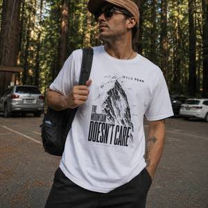 The Mountain Doesn’t Care T Shirt - Stoic Mountaineering Tee