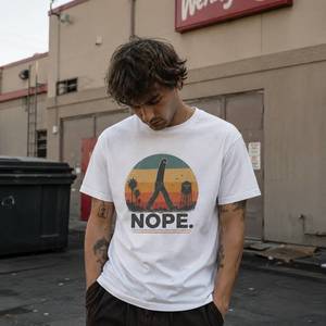 Cryptid Urban Legend T Shirts: Fresno Nightcrawler T Shirt - Retro Cryptid Tee with “Nope”