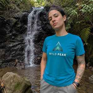 Polyester Hiking Shirts: Wyld Peak Performance Logo Tee - Colour Print
