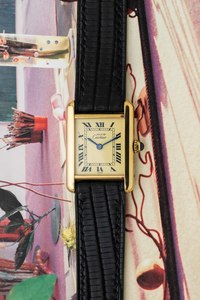 Cartier: Cartier Must de Tank SM Ref. 5057001 'Lemon Roman' Dial 2005 w/ Papers
