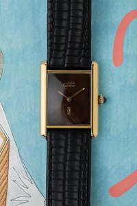 Cartier: Cartier Tank Must De Cartier ‘Wood’ Dial 1970’s