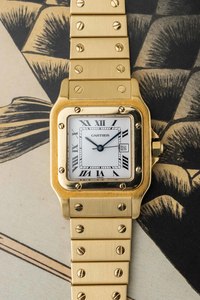 Under 1 000: Cartier Santos Carrée Ref. 2960 'Or Massif' 1980s