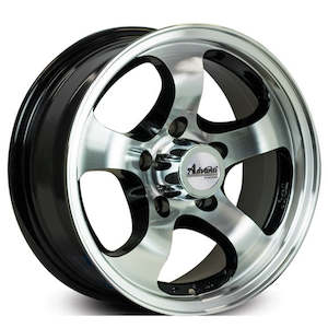 Wheels 1: 14" ADVANTI ATLAS Gloss Black FP Alloy Trailer Wheel Rims