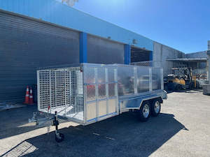 10x5 Heavy Duty Tandem Trailer with lawnmower cage and ramp