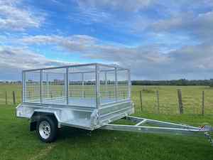 7x4  Single Axle Heavy Duty Tilt Trailer with cage (1000kg) GVM