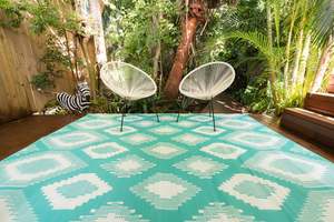Best Selling: Outdoor Rug - Positano Aqua and White
