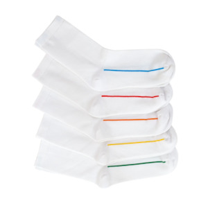 Seamless Feel Classic Socks with Guiding Line White (Pack of 5)