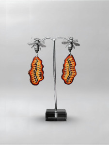 Xhuba Fusion Collection: Honeybee Orange Abstract Earrings