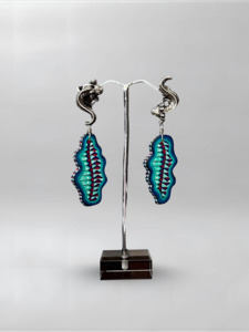 Axolotl Teal Abstract Earrings