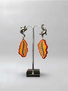 Xhuba Fusion Collection: Axolotl Orange Abstract Earrings