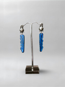 Beetle Blue Slender Earrings
