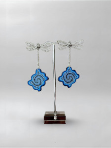 Xhuba Fusion Collection: Dragonfly Blue Pillow Earrings
