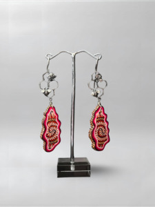 Summer Curations Exhibition: Honeycomb Pink Abstract Earrings