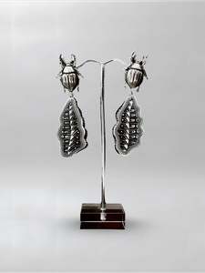 Summer Curations Exhibition: Beetle Black Abstract Earrings