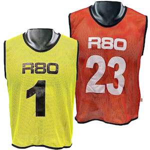 Mesh Bibs: Red and Yellow Training Bibs Set for Squad Numbering and Warm-Ups