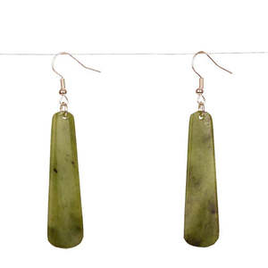 Pounamu Earrings: Pounamu Sleek Drop Earrings