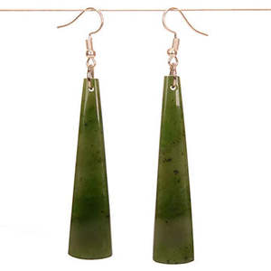 Pounamu Earrings: Pounamu Adze Style Earrings