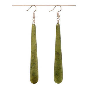 Pounamu Earrings: Pounamu Slim Drop Earrings