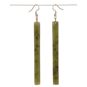 Long Pounamu Adze Earrings