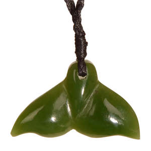 Pounamu Carvings: Pounamu Whale Tail Pendant