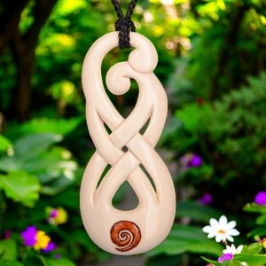 Bone Carvings: Twist Couple Pendant