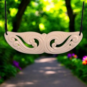 Bone Carvings: Kiwi Koru Charm Pendant