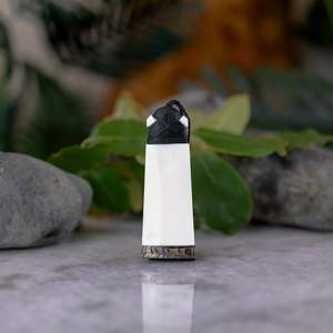 Bone Carvings: Bone Toki with Pāua Pendant - Large