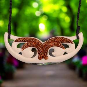 Bone Koru Stained Pendant