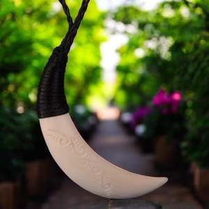 Bone Pendants: Bound Pig Tusk Pendant