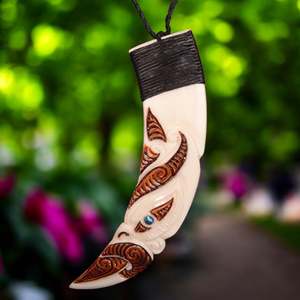 Stained Manaia Pig Tusk Pendant