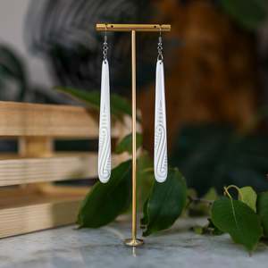 Bone Earrings: Bone Drop Earrings - Large