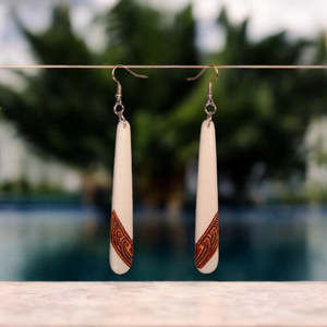 Enchanted Koru Stain Bone Drop Earrings