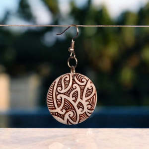 Māori Pattern Circle Earring