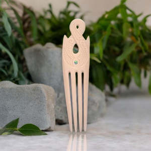 Bone Heru Comb: Large Bone Single Twist Heru