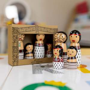 Peg Doll - Māori Whānau 4pc