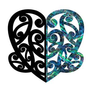 Iron On Patches: Ngakau Iron-On - Blue