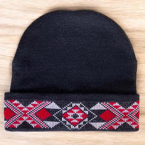 Potae Hats: Red Taniko Beanie